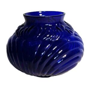 Cambridge Glass Co. Royal Cobalt Blue Caprice Pattern Vase Vintage 30's Era Rare